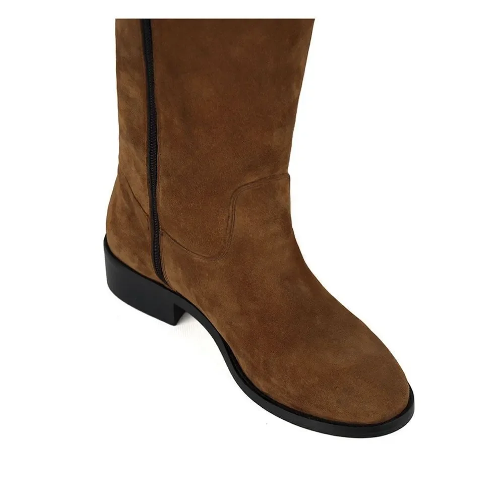Fillies and Boots‎ Mora Suede Cognac US 9.5 NWT IN BOX